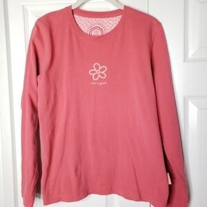 Life is Good pink long sleeve tshirt